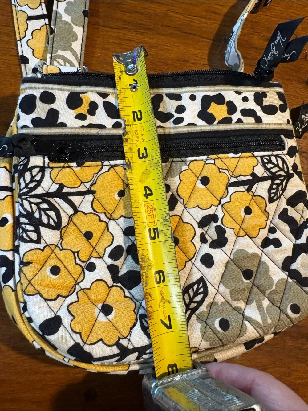 Vera Bradley Yellow Floral Quilted Mini Crossbody
